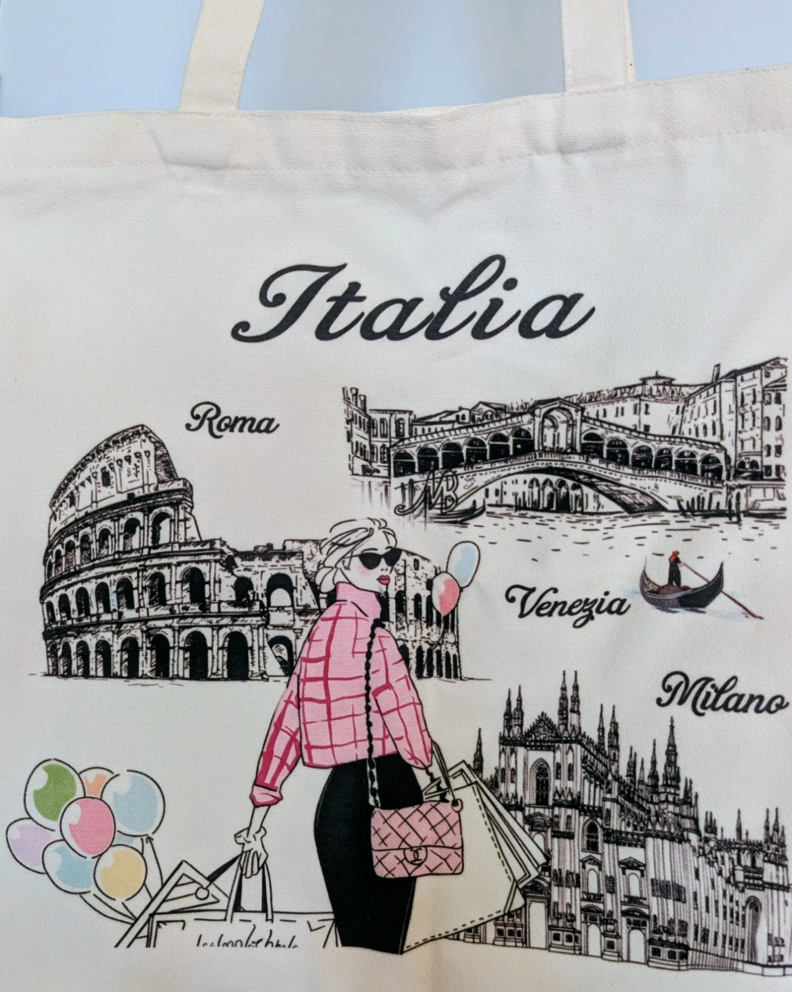Canvas Tote Bag with Italian City Designs - photo 3