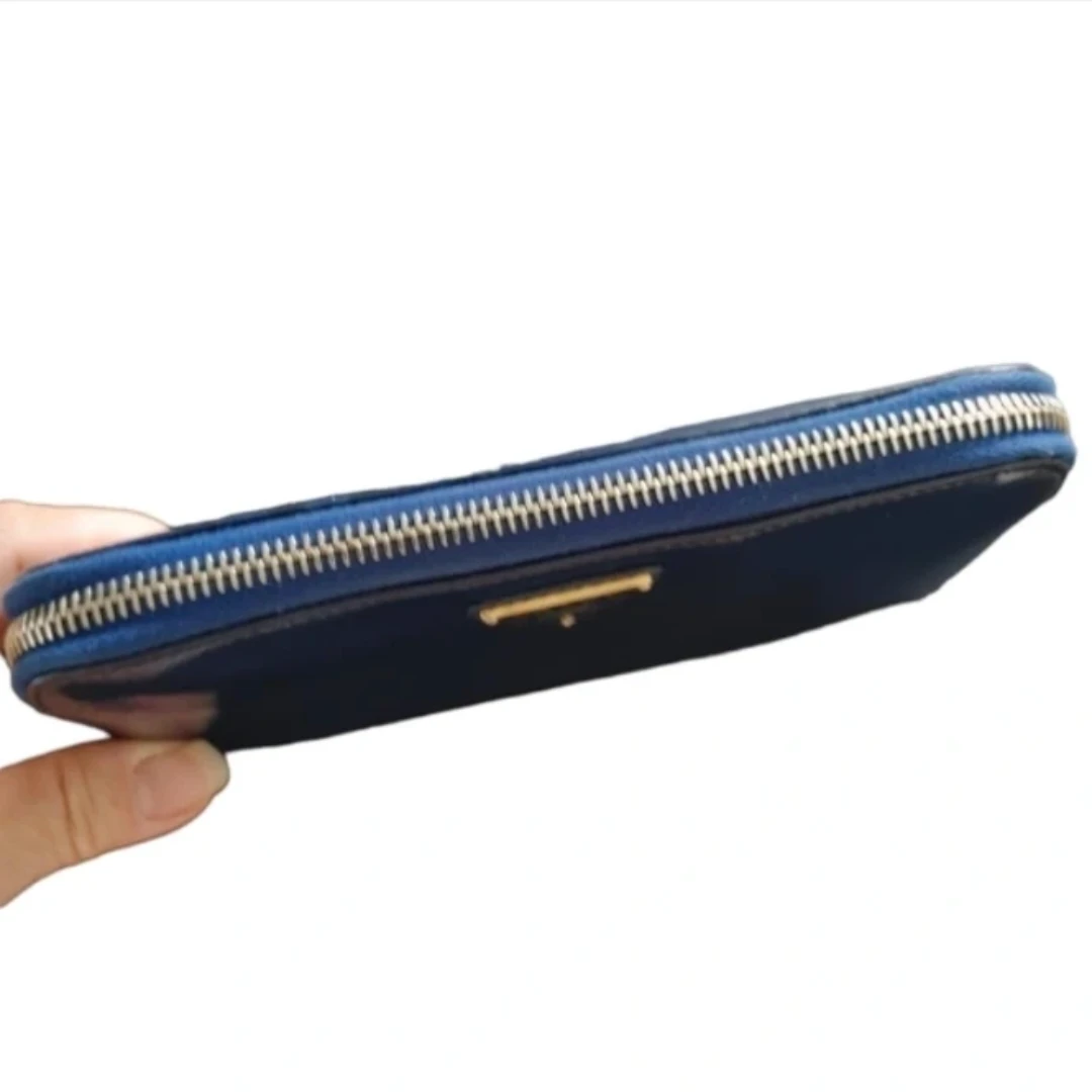 Prada Blue Leather Zip Around Long Wallet - photo 3