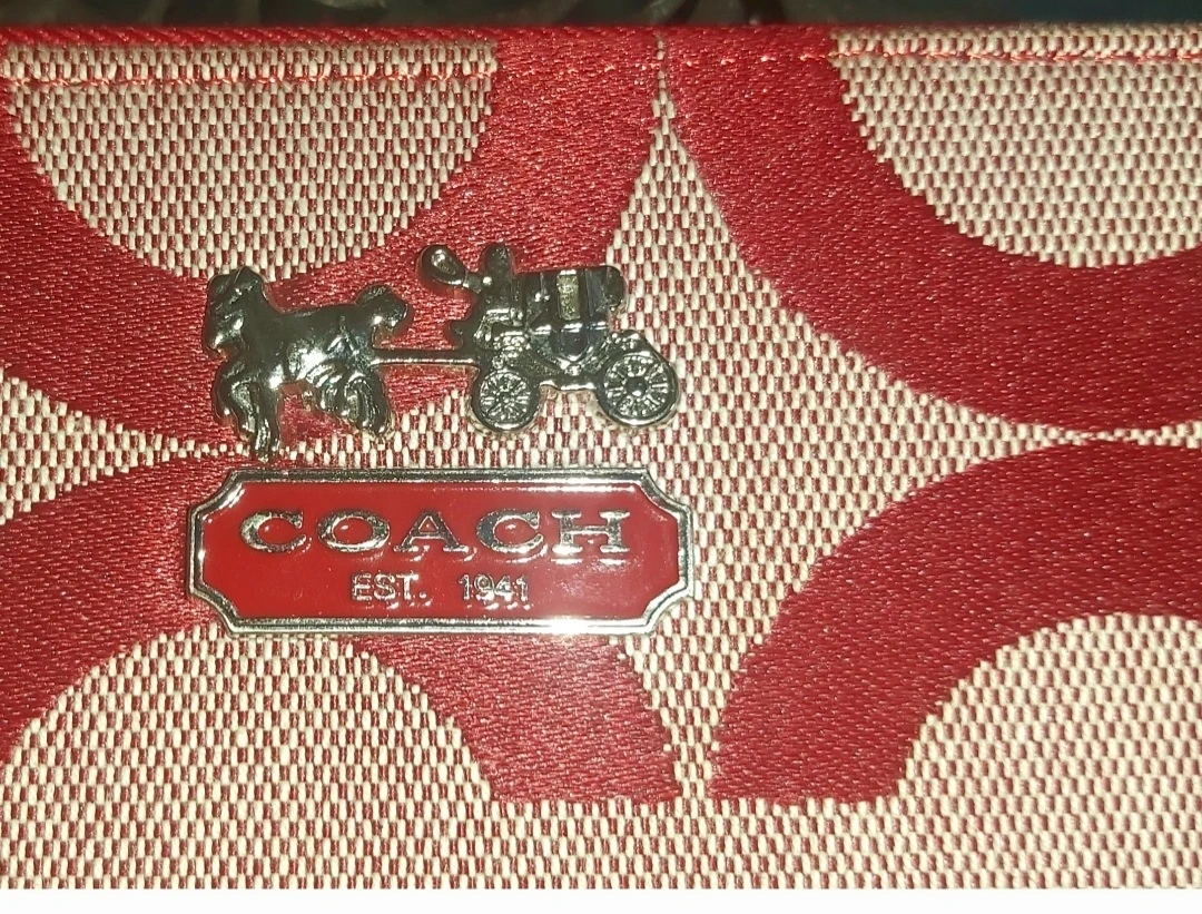 Coach Zip Around Wallet - Red Monogram - photo 2