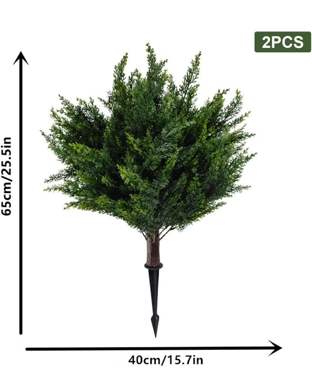 Ameble Set of 2 Faux Cedar Topiary Trees 25x20 Inch - photo 4