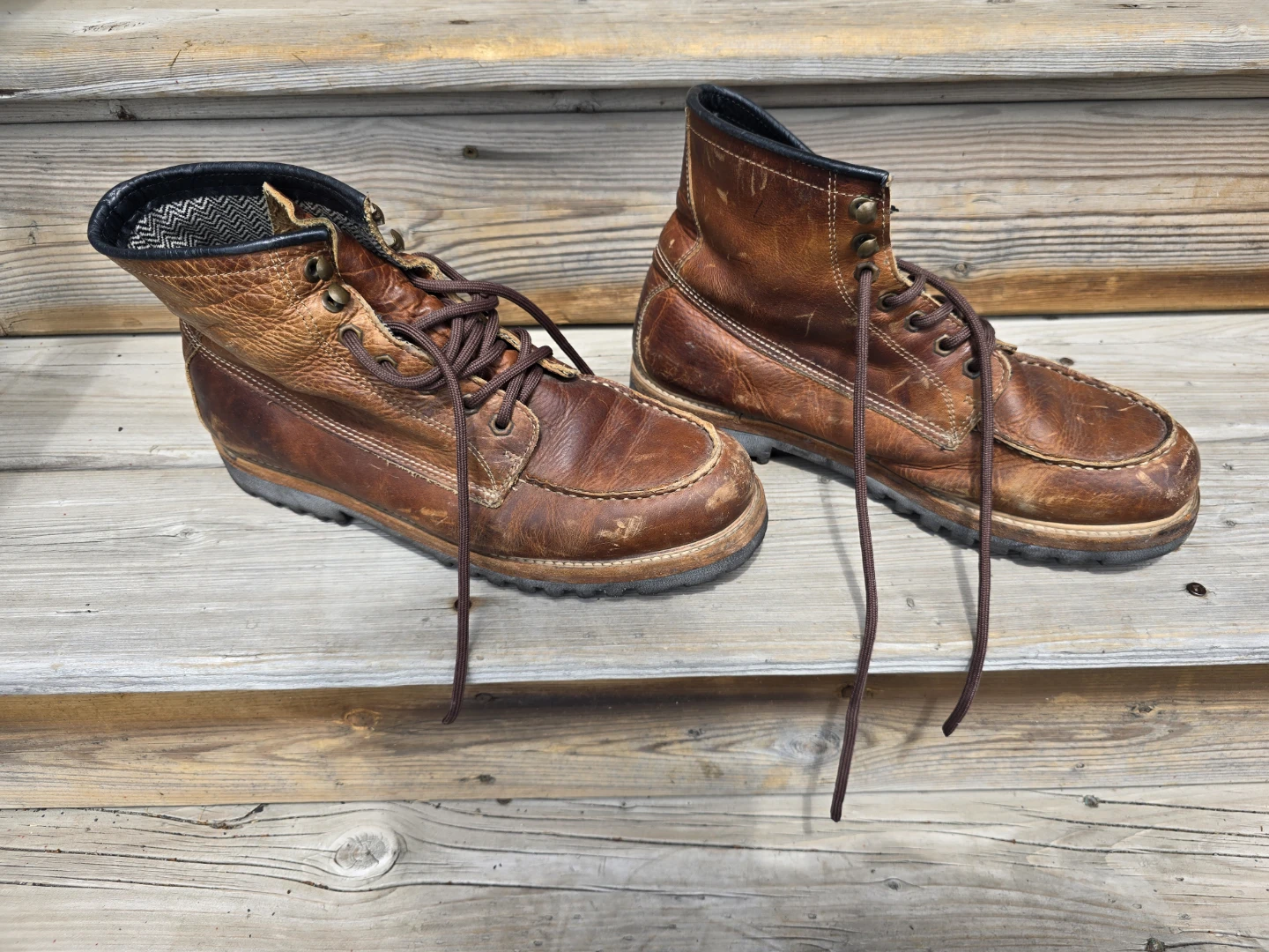 Men's Brown Leather Lace-Up Boots - photo 3