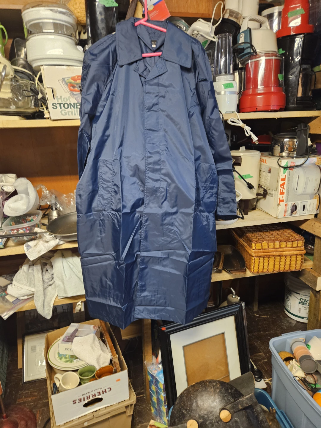 Holt Renfrew Navy Blue Raincoat - Size XL - photo 2