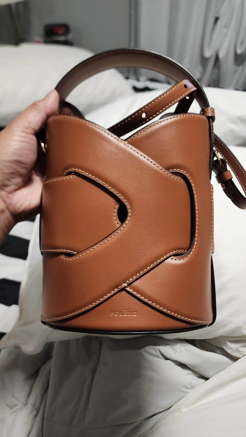 Polène Nodi Seau Brown Leather Bucket Bag
