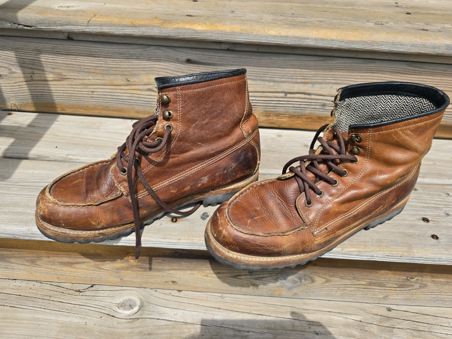 Men's Brown Leather Lace-Up Boots - photo 5