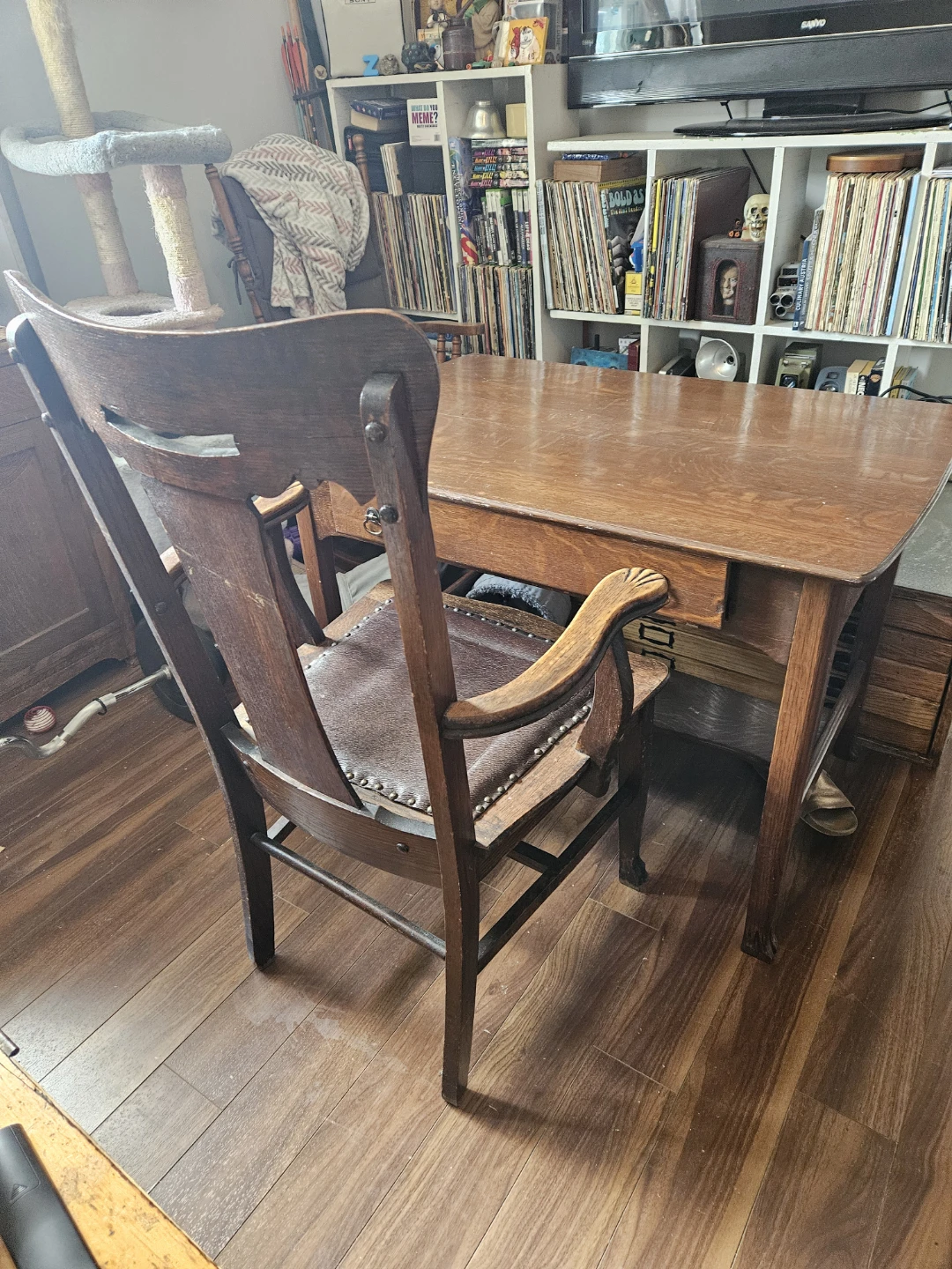 Antique desk and chair