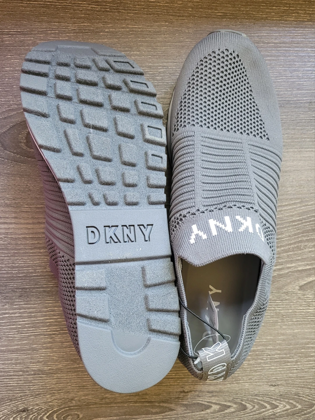 DKNY Women's Grey Knit Slip-On Sneakers - photo 4