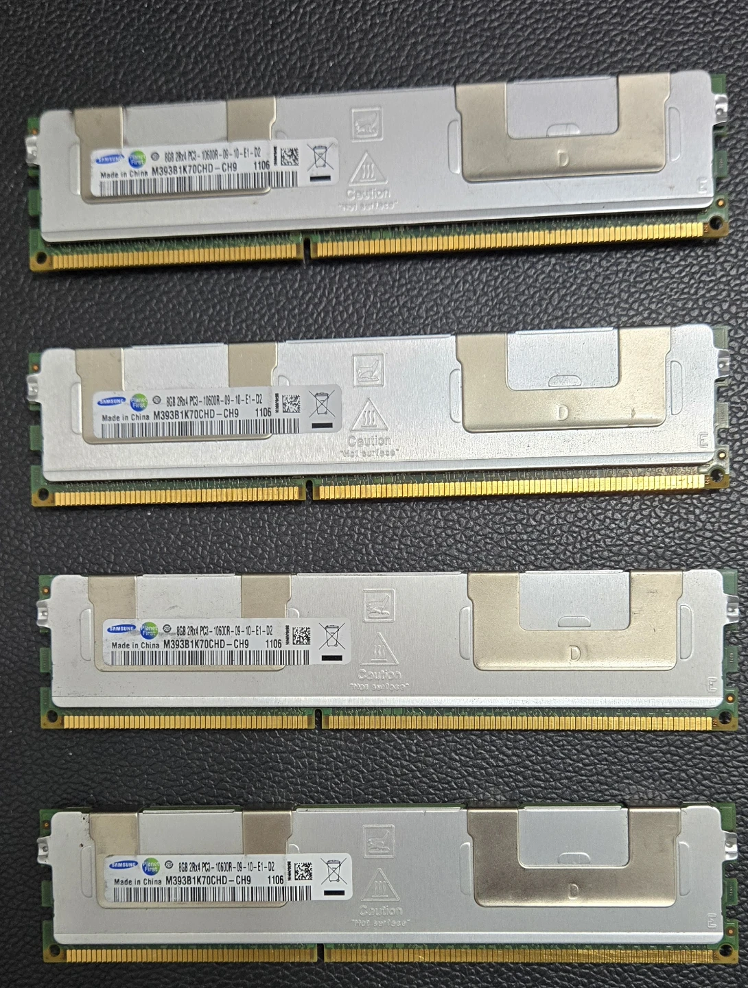 4 used Samsung 8GB DDR3 RAM PC3-10600R