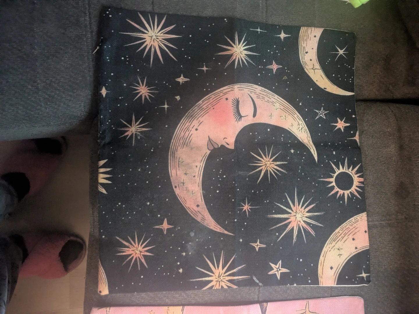 Celestial Moon and Stars Pillow Cover