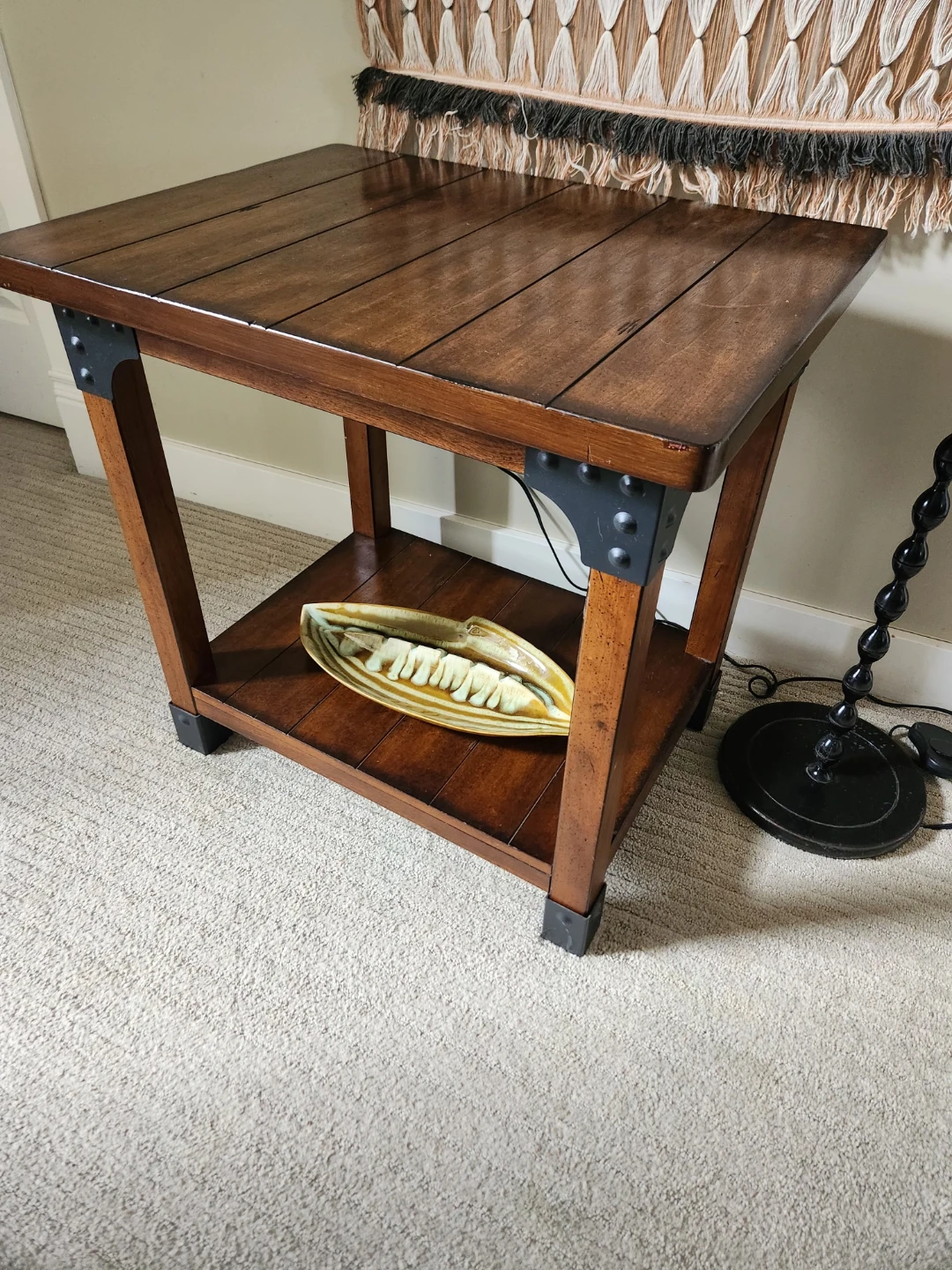 Wooden End Table with Two Tiers - photo 3