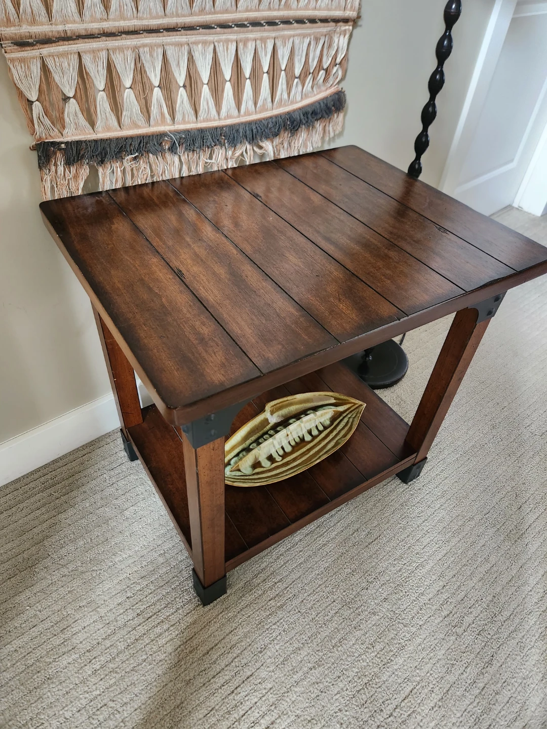 Wooden End Table with Two Tiers - photo 4