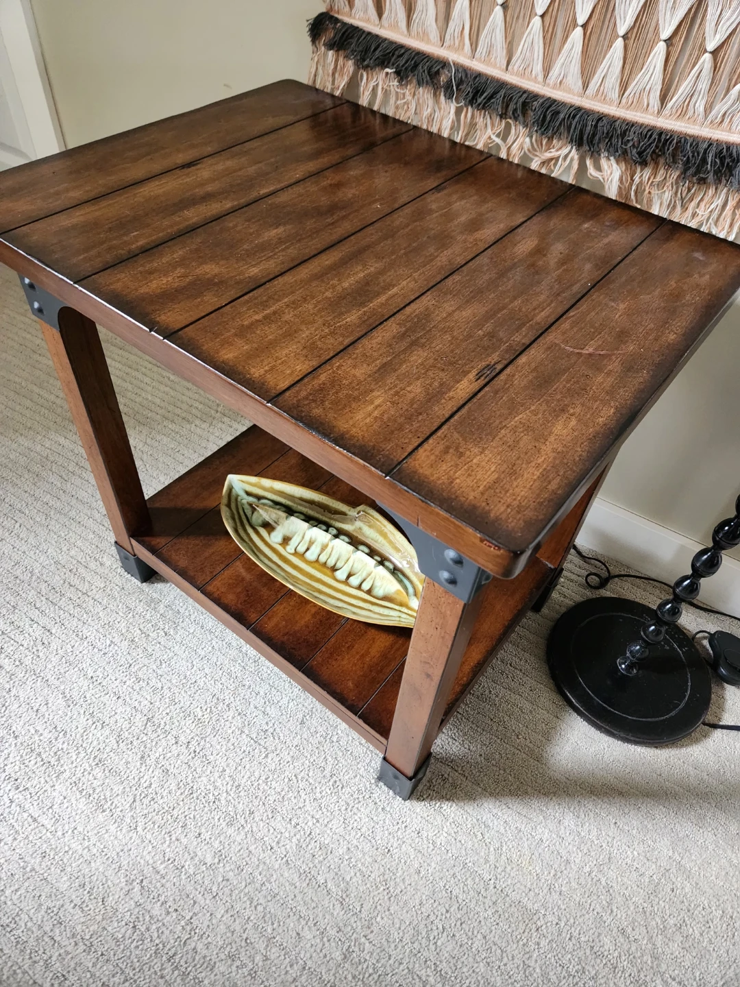 Wooden End Table with Two Tiers - photo 5