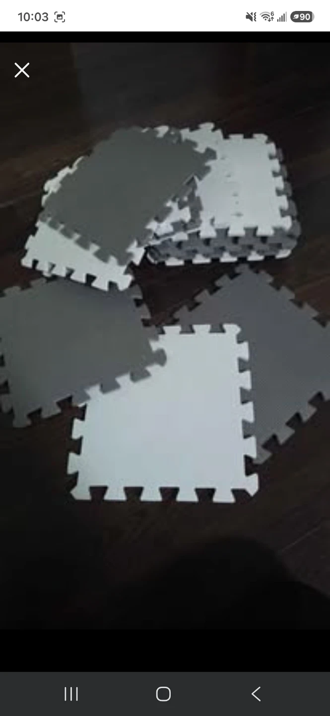 Interlocking Foam Floor Mats - White & Grey - photo 2