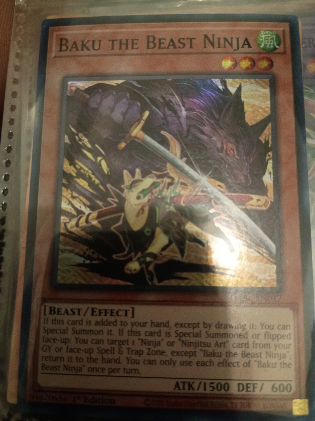 Yu-Gi-Oh! Baku the Beast Ninja Card⚽