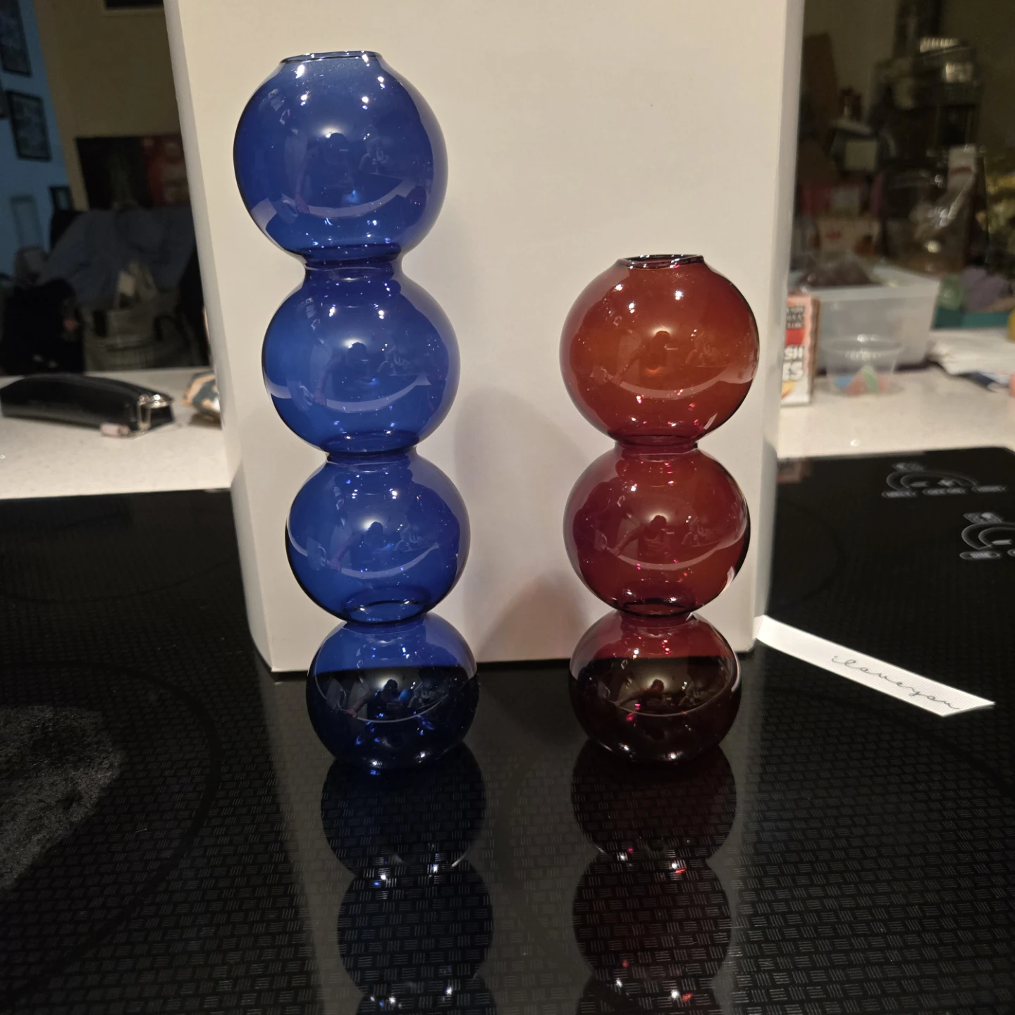 Blown glass vase set of 2