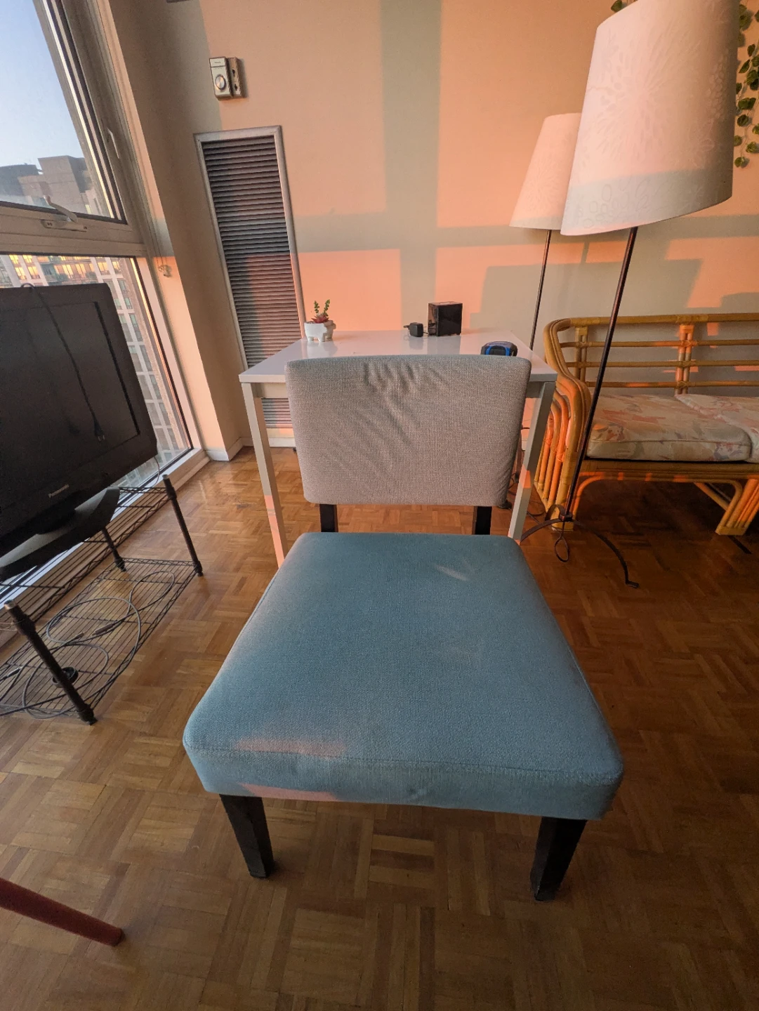 Upholstered Dining Chair (Blue) - photo 2