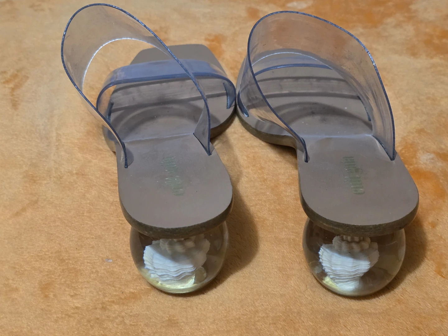 Cult Gaia Clear Slide Sandals with Shell Heels Size 37 - photo 3