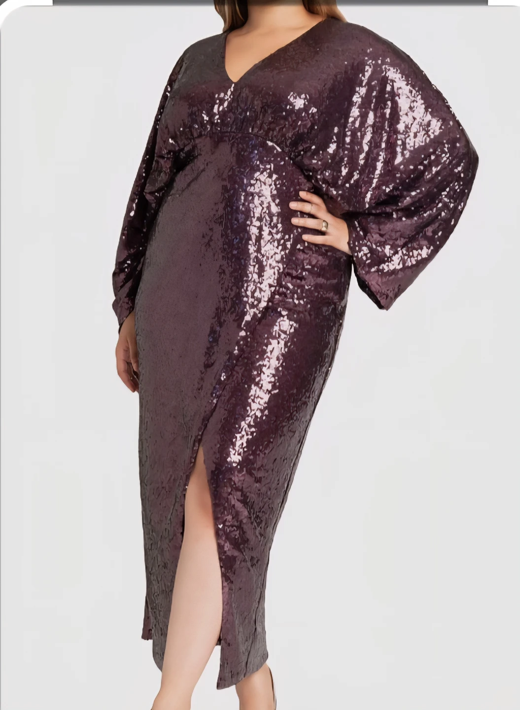 ELOQUII Black Sequin V-Neck Dress - photo 5