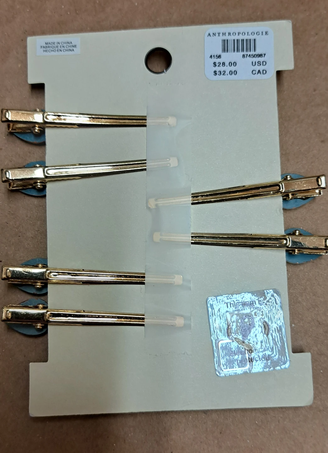 Anthropologie Crystal & Rose Gold Hair Pins Set - photo 2