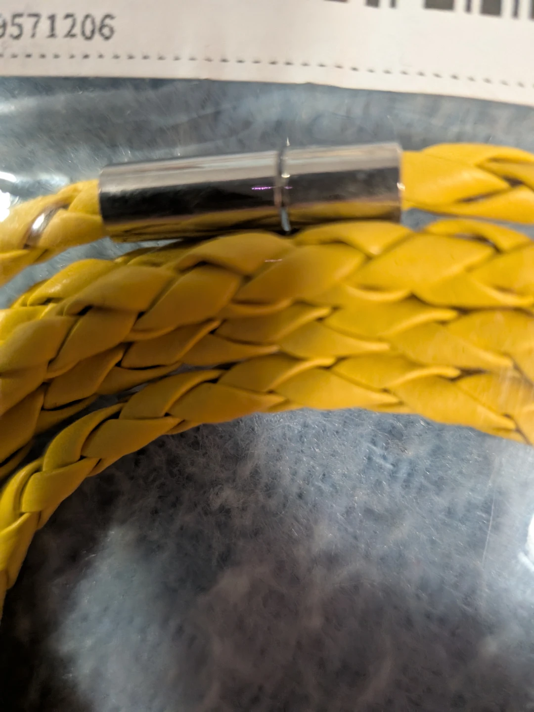 Yellow Braided Leather Bracelet.  ⚽ - photo 2