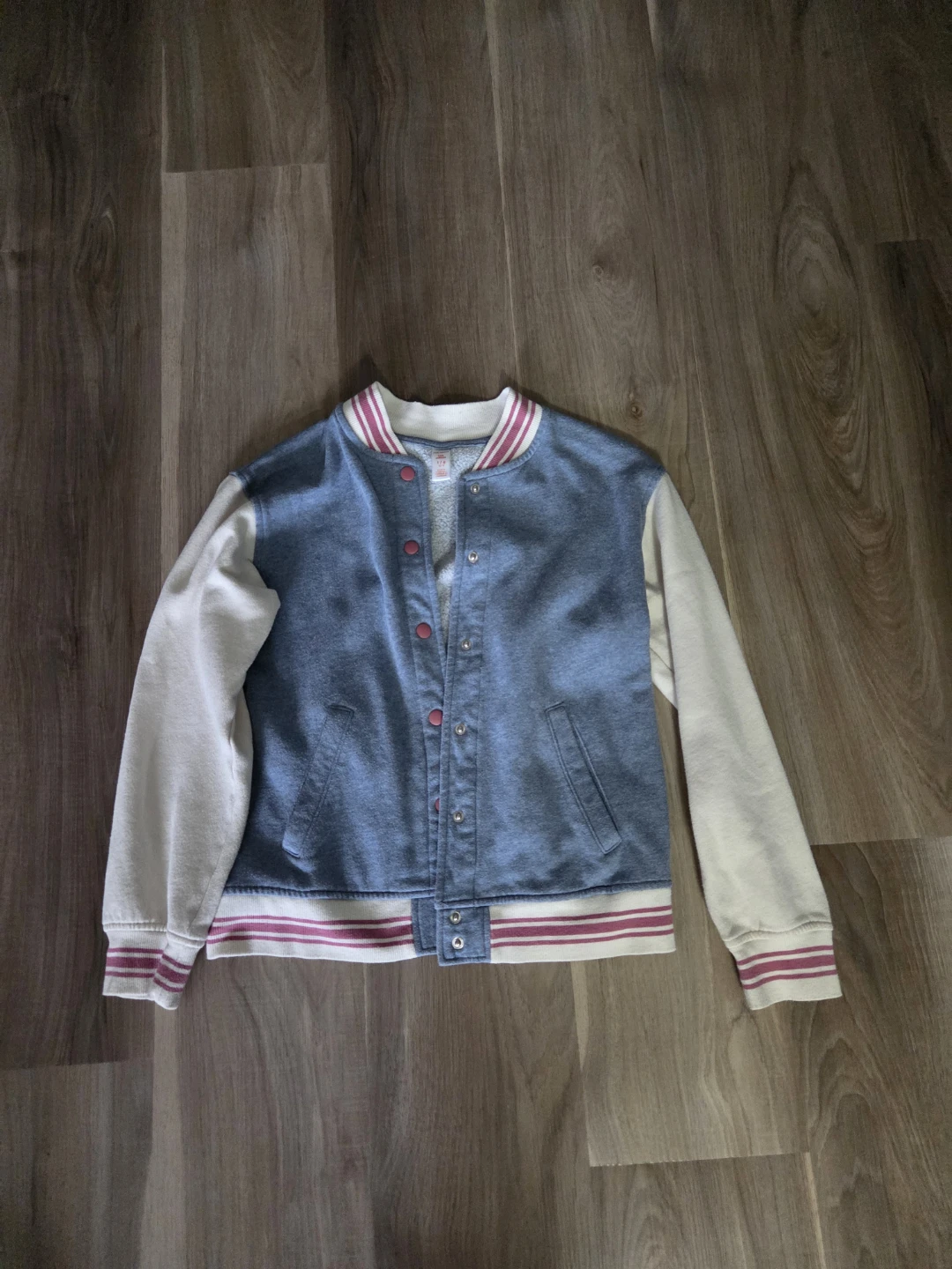 Denim and Cream Varsity Jacket