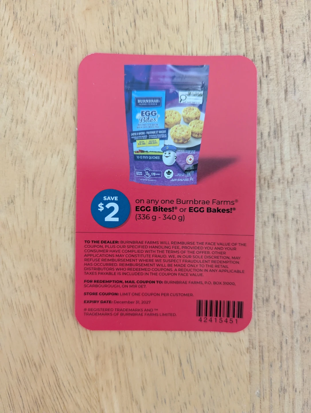 ⚽ $2 Off Burnbrae Farms Egg Bites or Egg Bakes Coupon