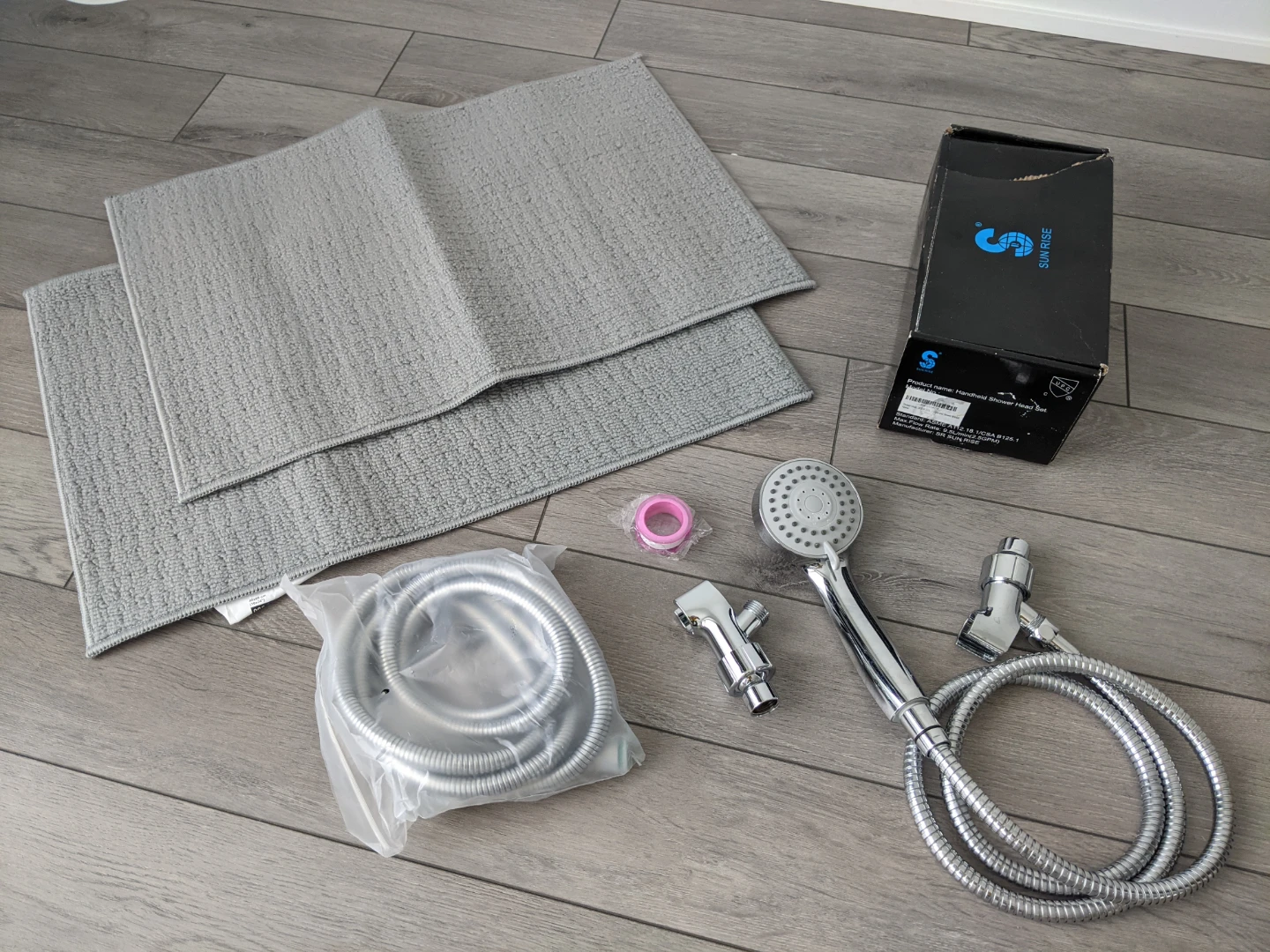Handheld Shower Head Set & 2 Brand New Ikea Bathroom Mats
