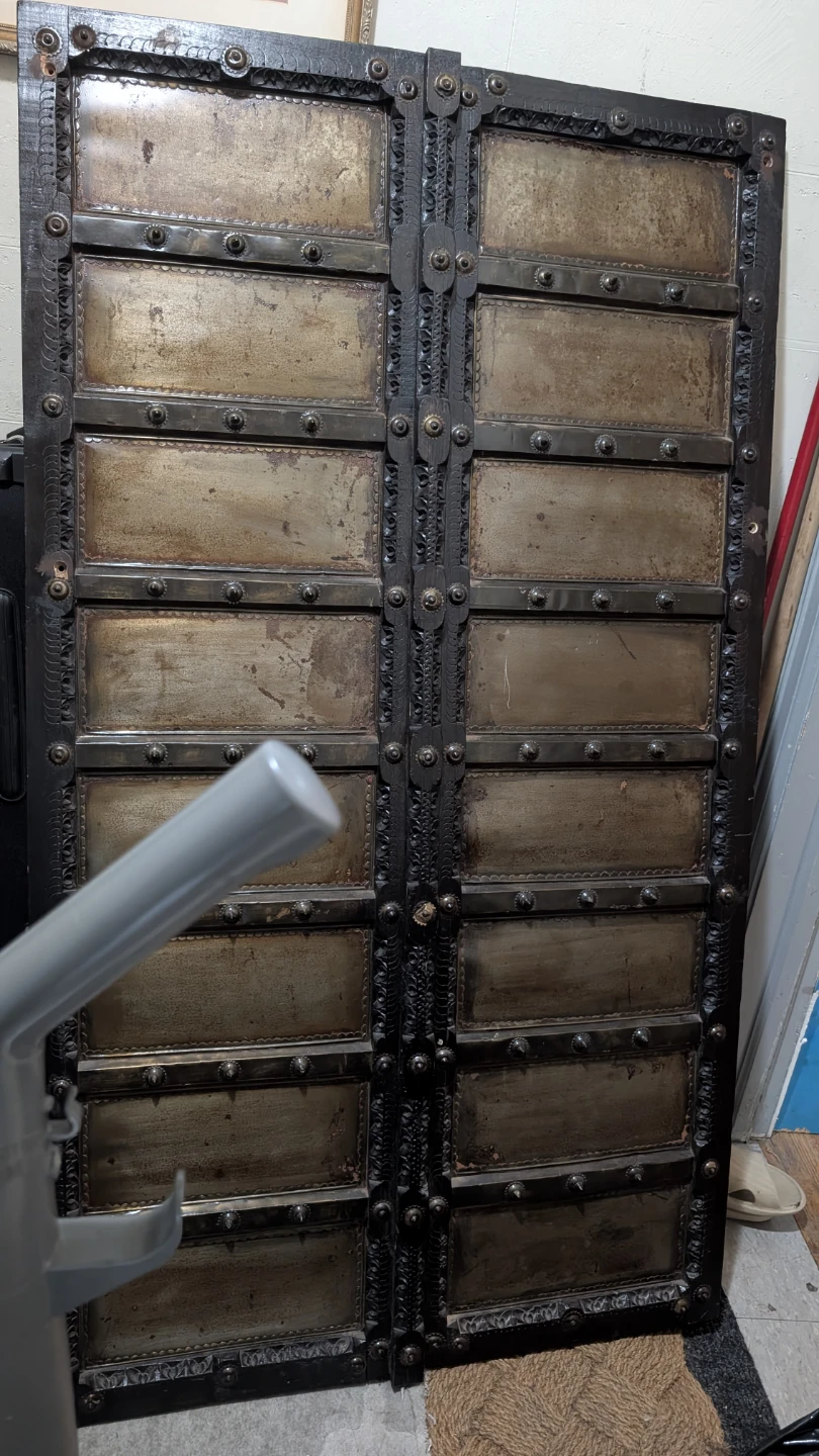 Antique Wooden and Metal Double Doors - photo 2