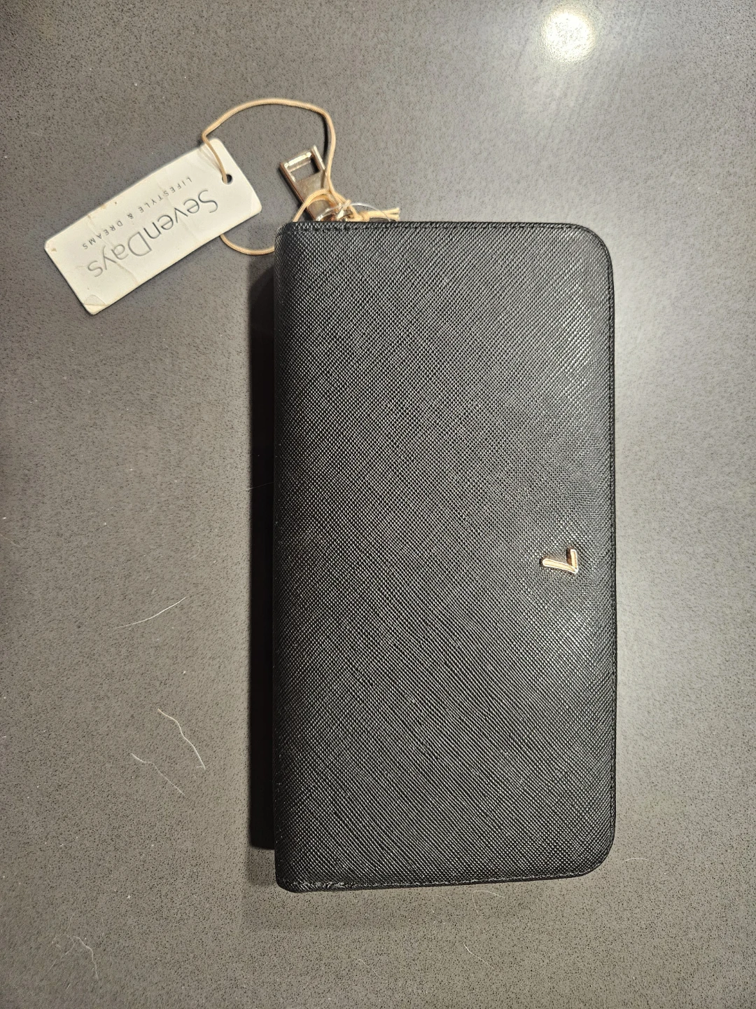 Seven Days Black Textured Wallet