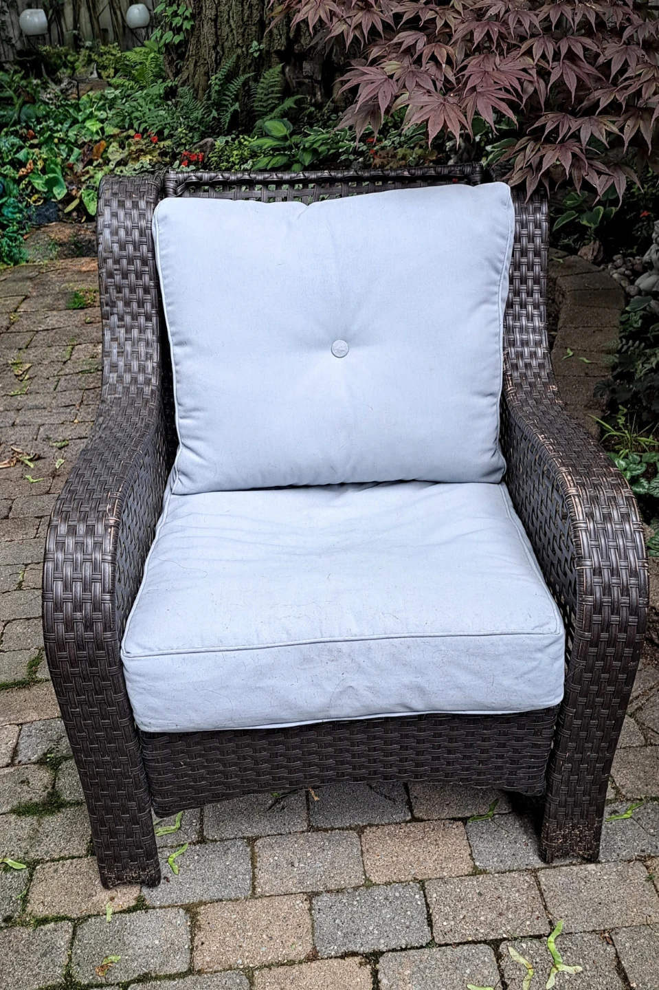 Wicker Patio Chair with Cushions