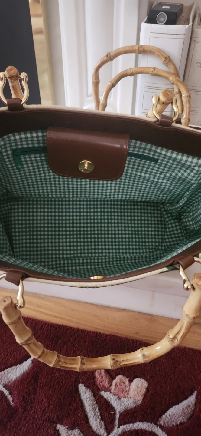 Choice of bamboo handle canvas beaded tote Bags - photo 4