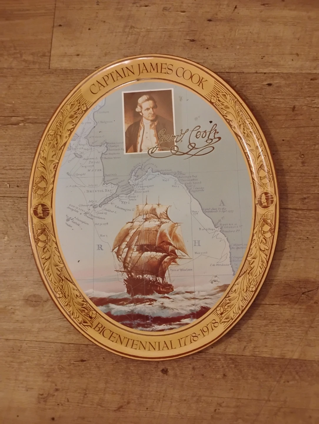 Coca-Cola Captain James Cook Bicentennial Tray 1978