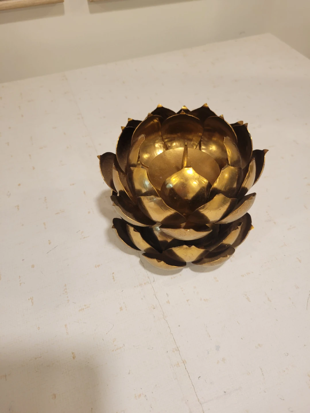 Mid Century Feldman Brass Lotus Flower Candle Holders - photo 4
