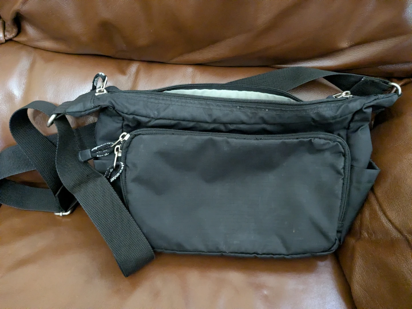 Derek Alexander Black Nylon Shoulder Bag
