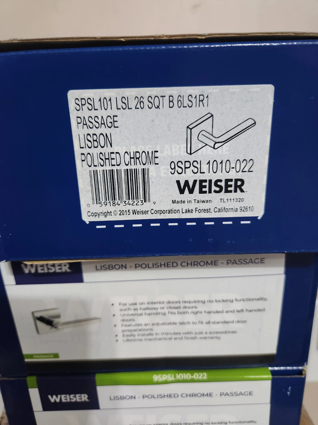 Weiser Lisbon Passage Door Lever - Polished Chrome - photo 2