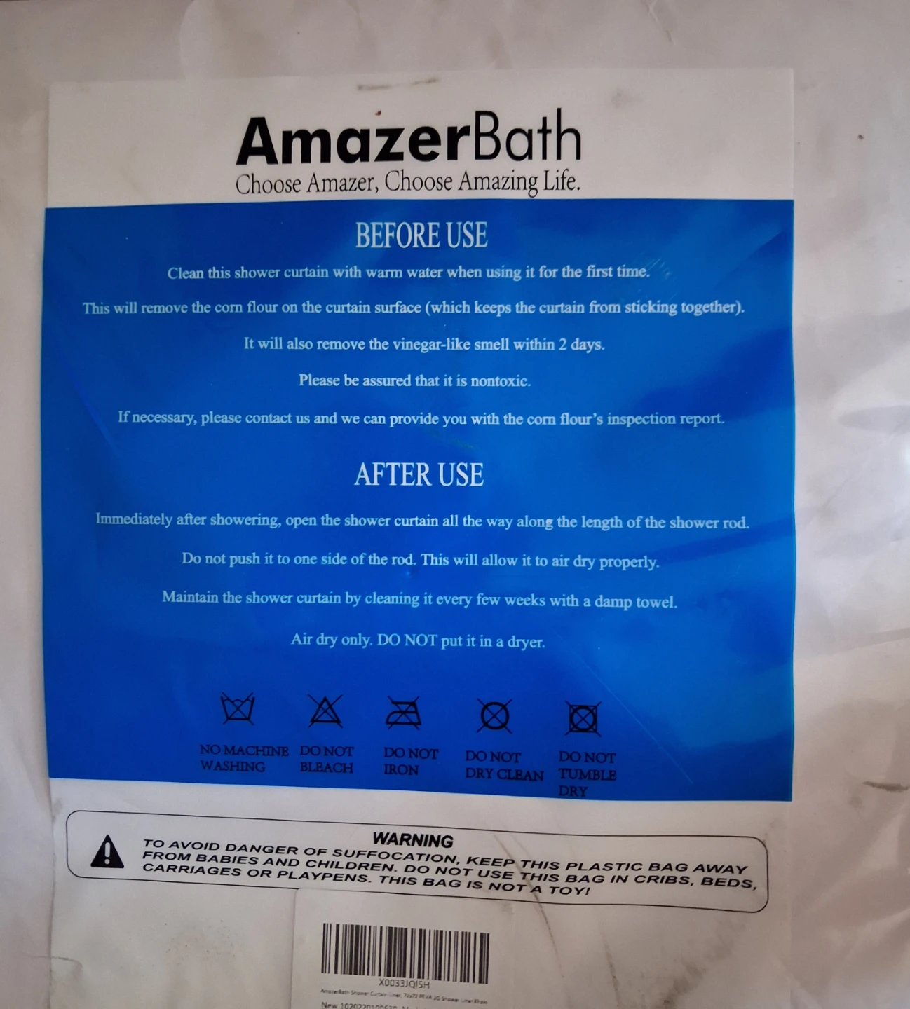 AmazerBath Shower Curtain Liner,  Bath Mat, and Grout Brush - photo 5