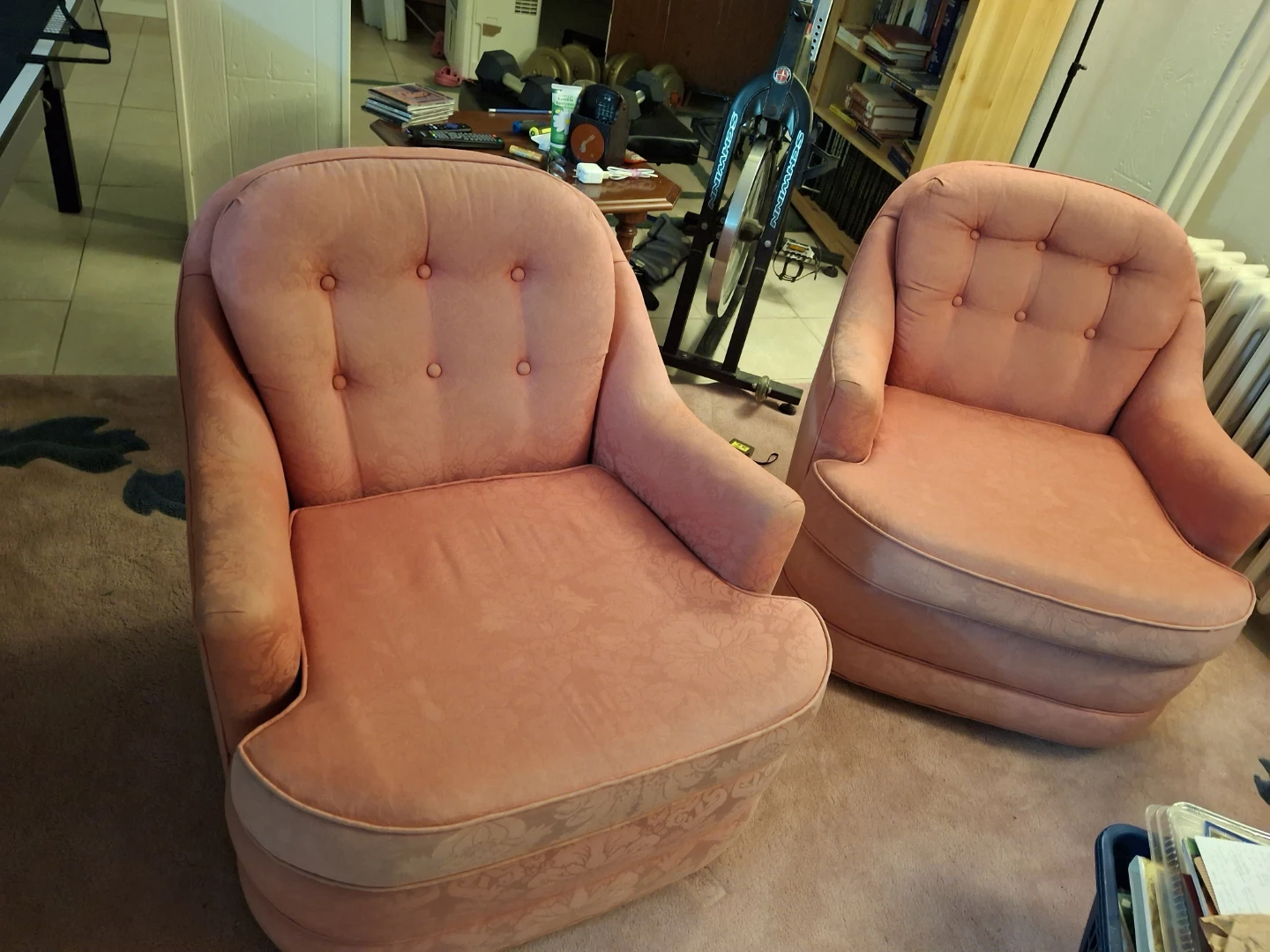 Pink Tufted Swivel Armchairs (Set of 2) - photo 2