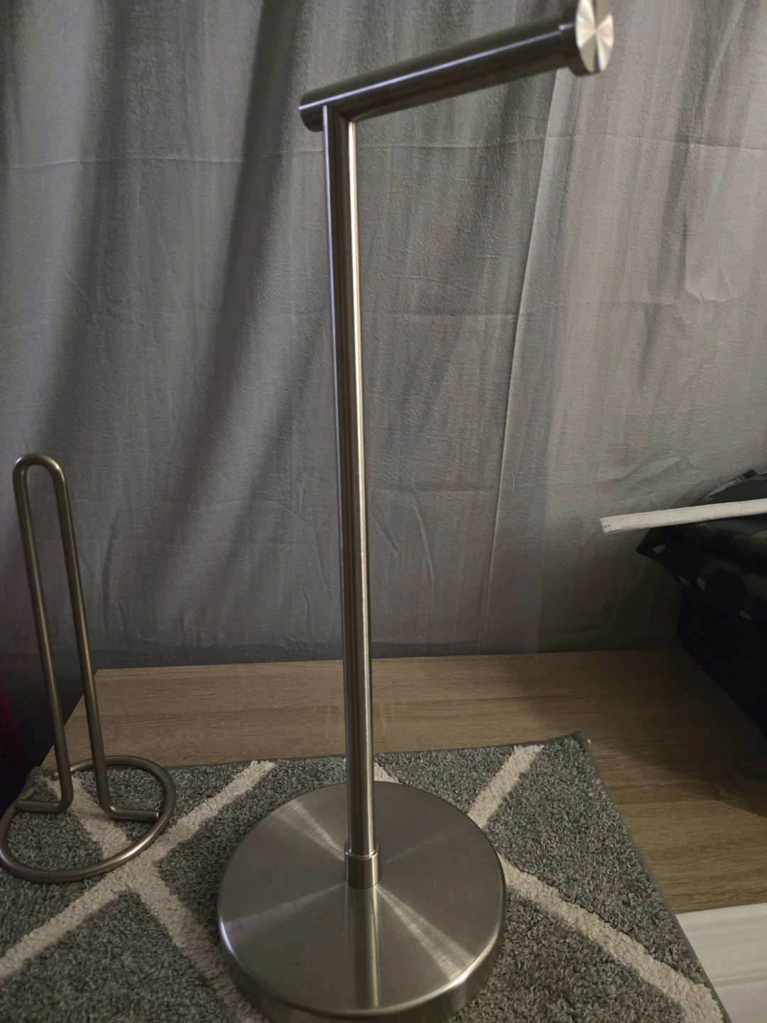 Brushed Nickel Free Standing Toilet Paper Holder