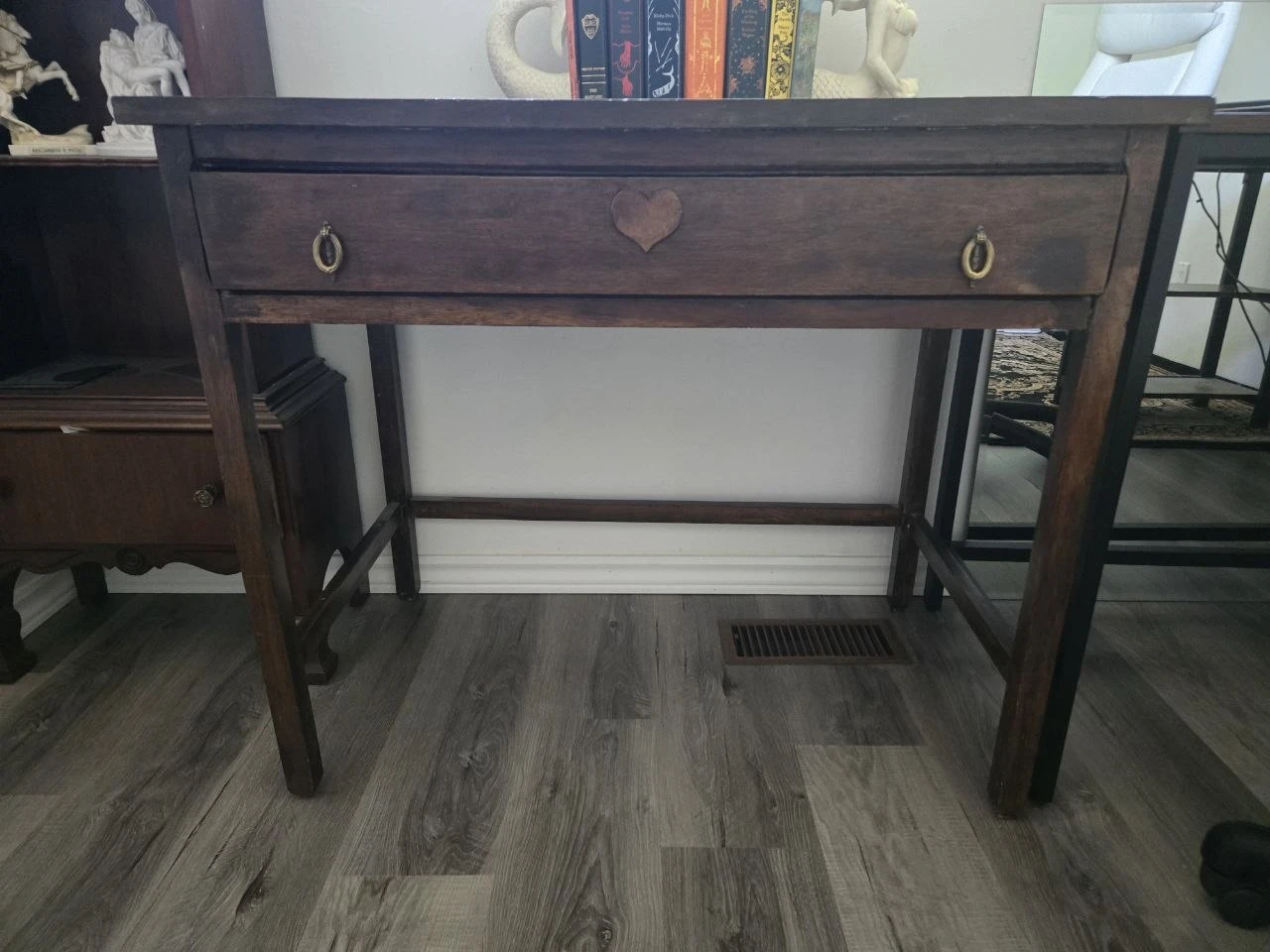 Vintage Wooden Desk with Drawer