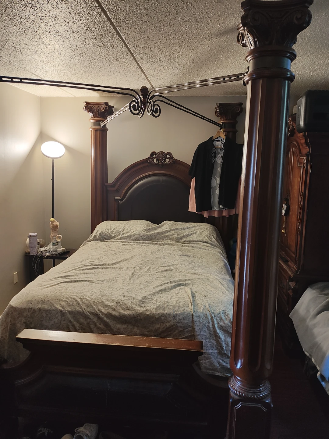 Ornate Wooden Canopy Bed Frame - photo 2