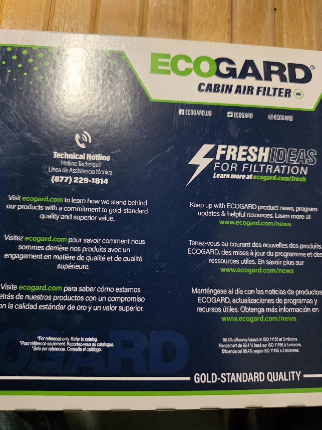 ECOGARD Cabin Air Filter Toyota Corolla XC10622 - photo 3