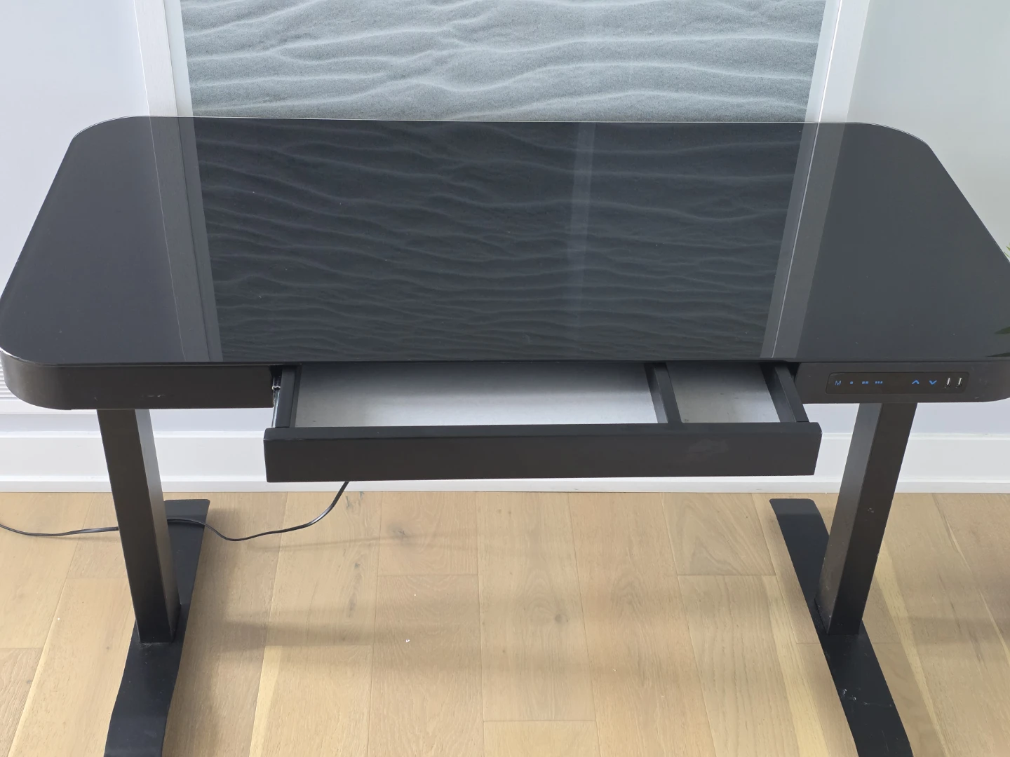 Tresanti Black Electric Standing Desk with Drawer