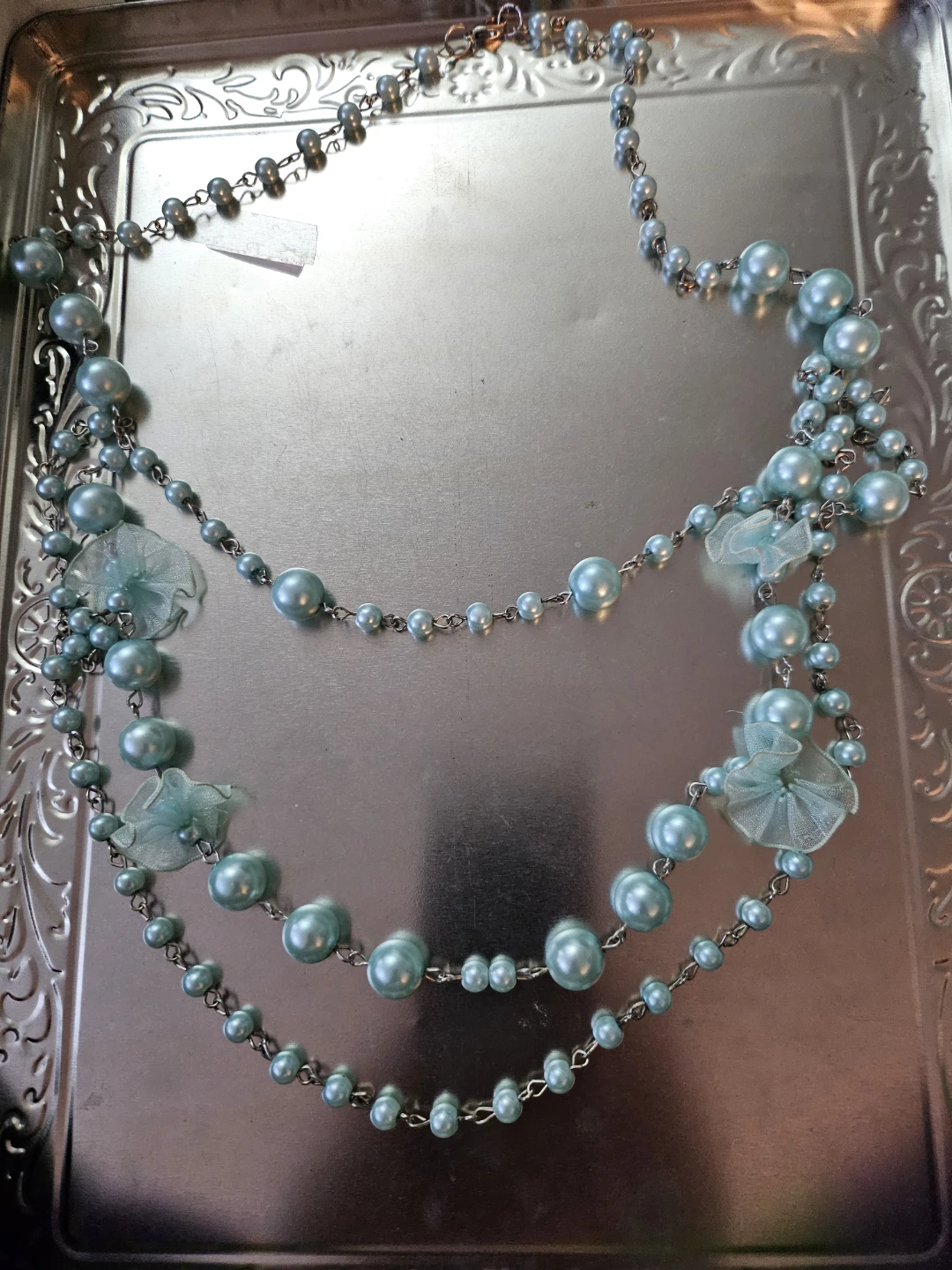 Cute blue necklace  and George Heart Pendant Necklace