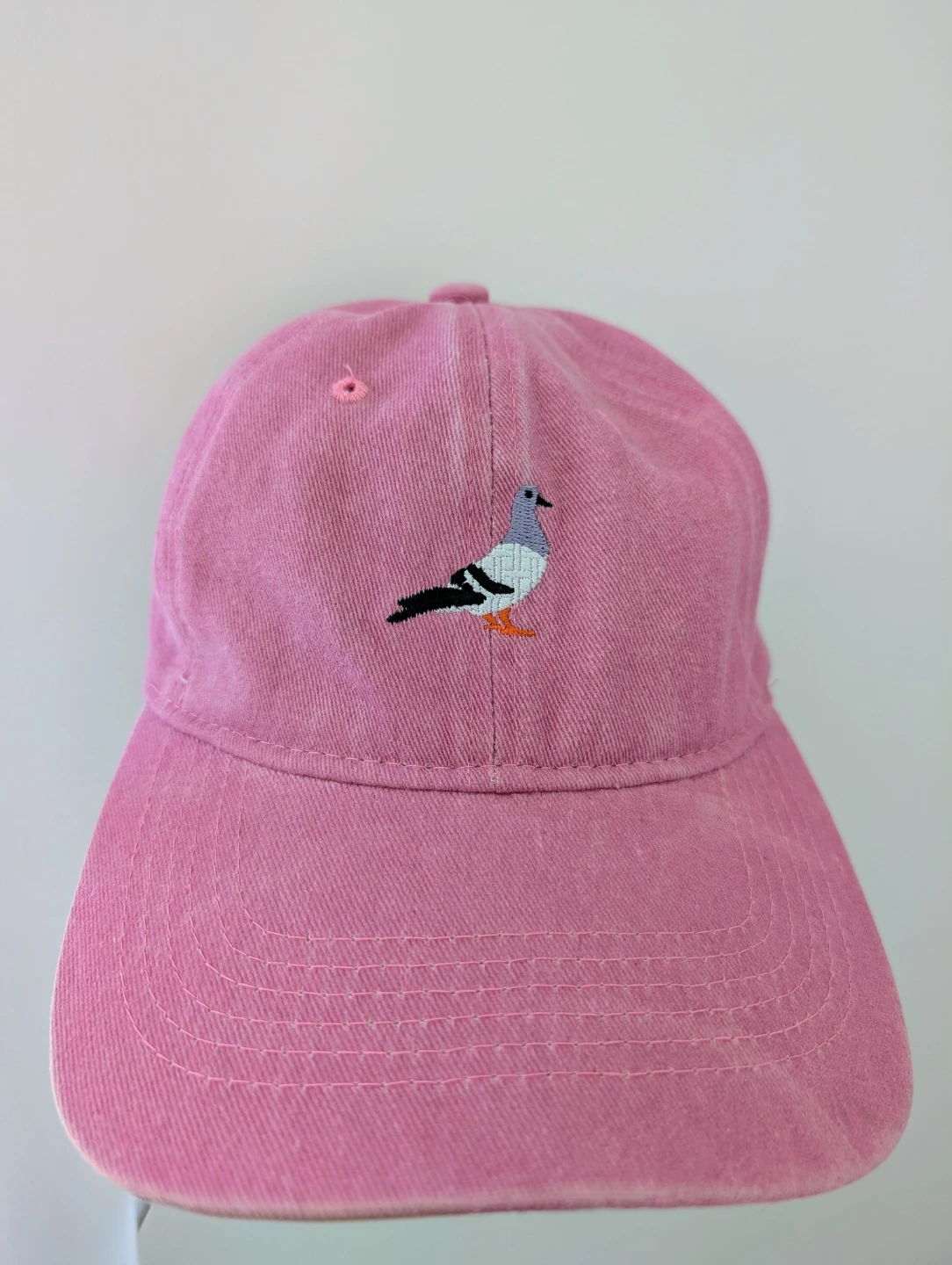 Pink Dad Hat – Pigeon Embroidery