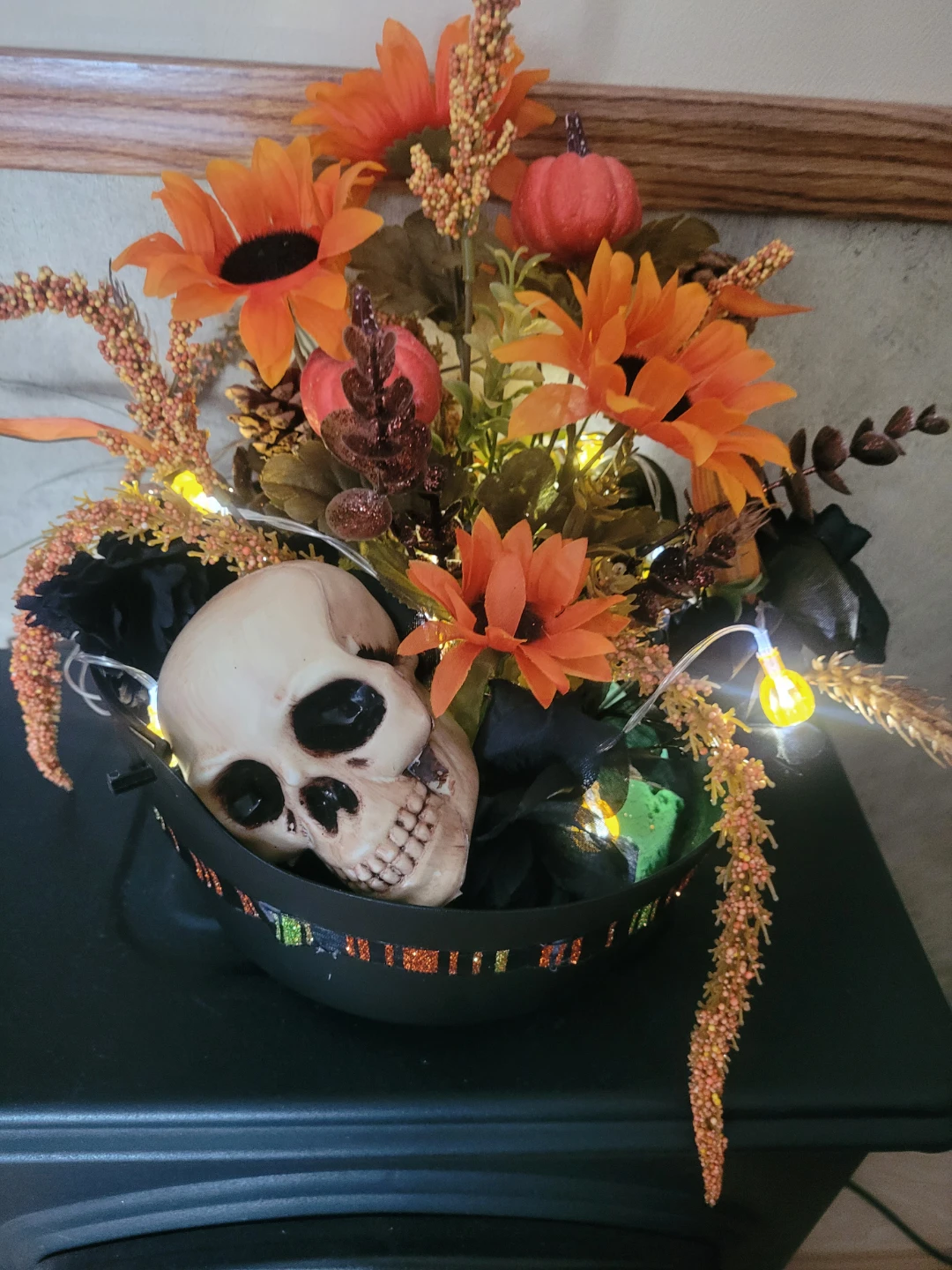 Halloween Floral Arrangement with Skull - photo 2