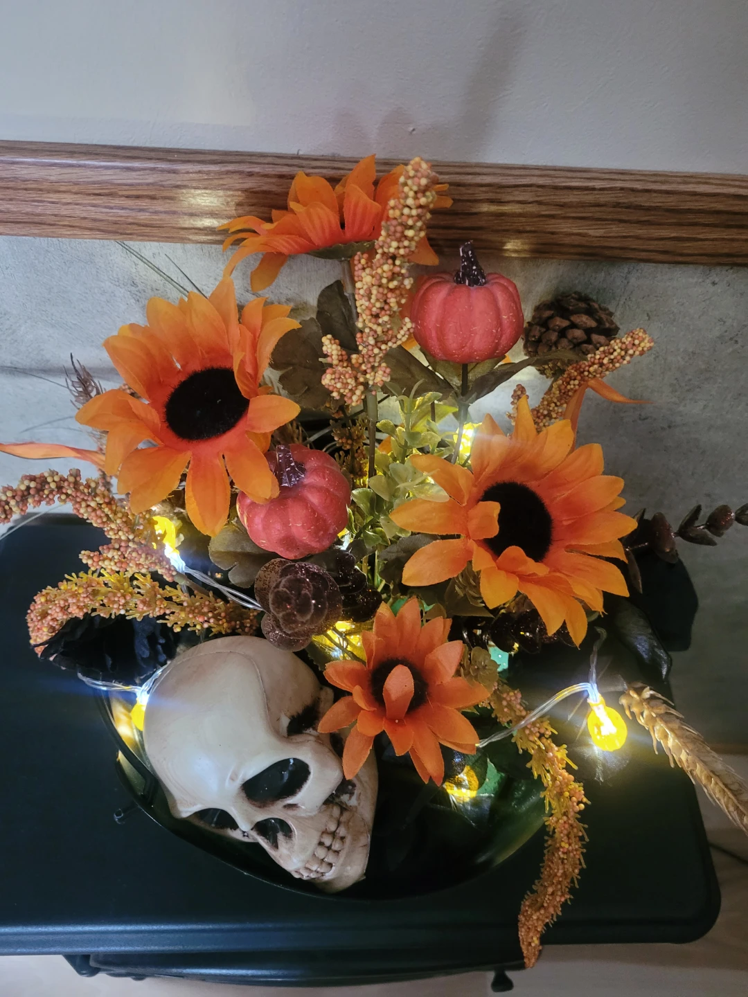 Halloween Floral Arrangement with Skull - photo 3