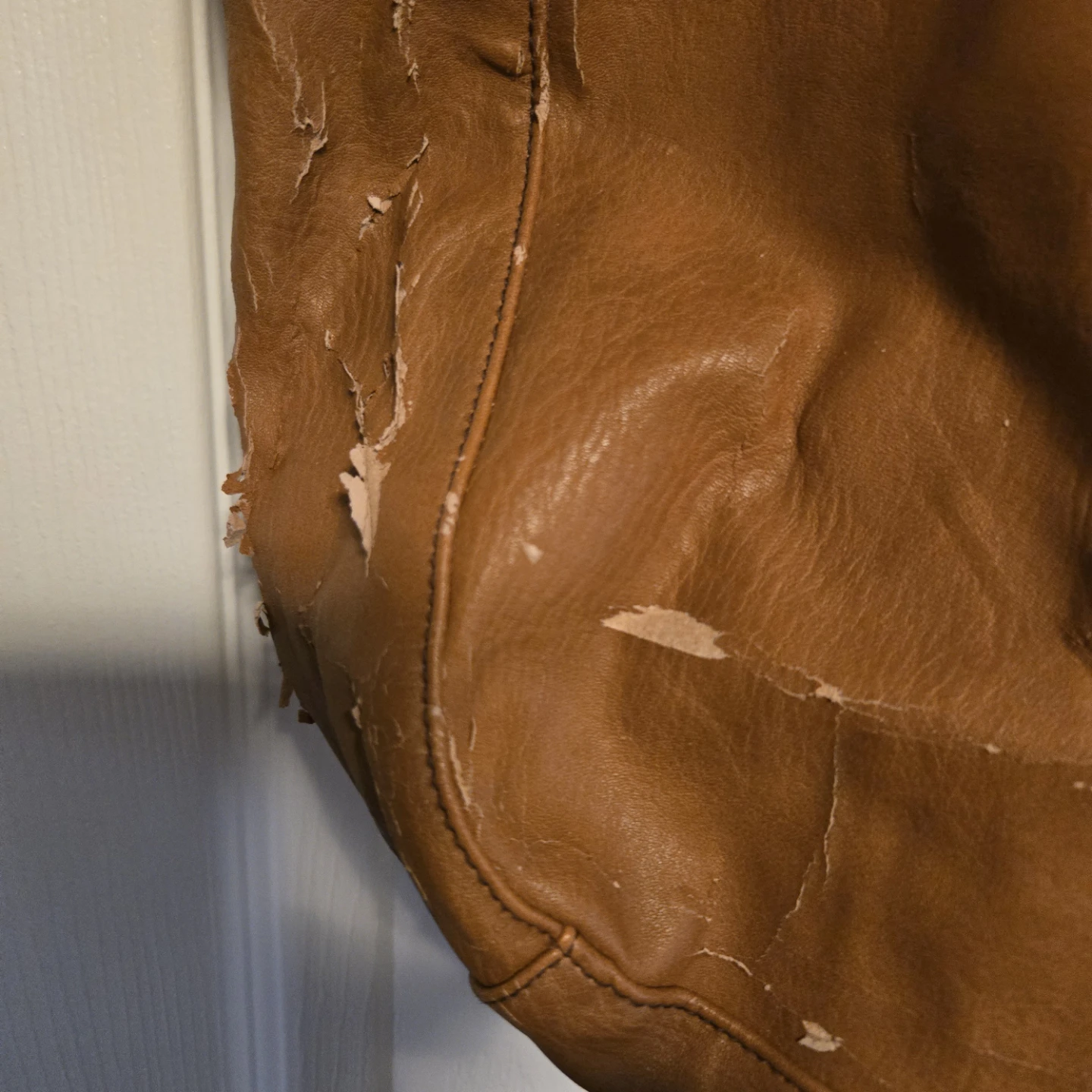 FREE Brown Faux Leather Tote Bag - Heavily Worn - photo 4