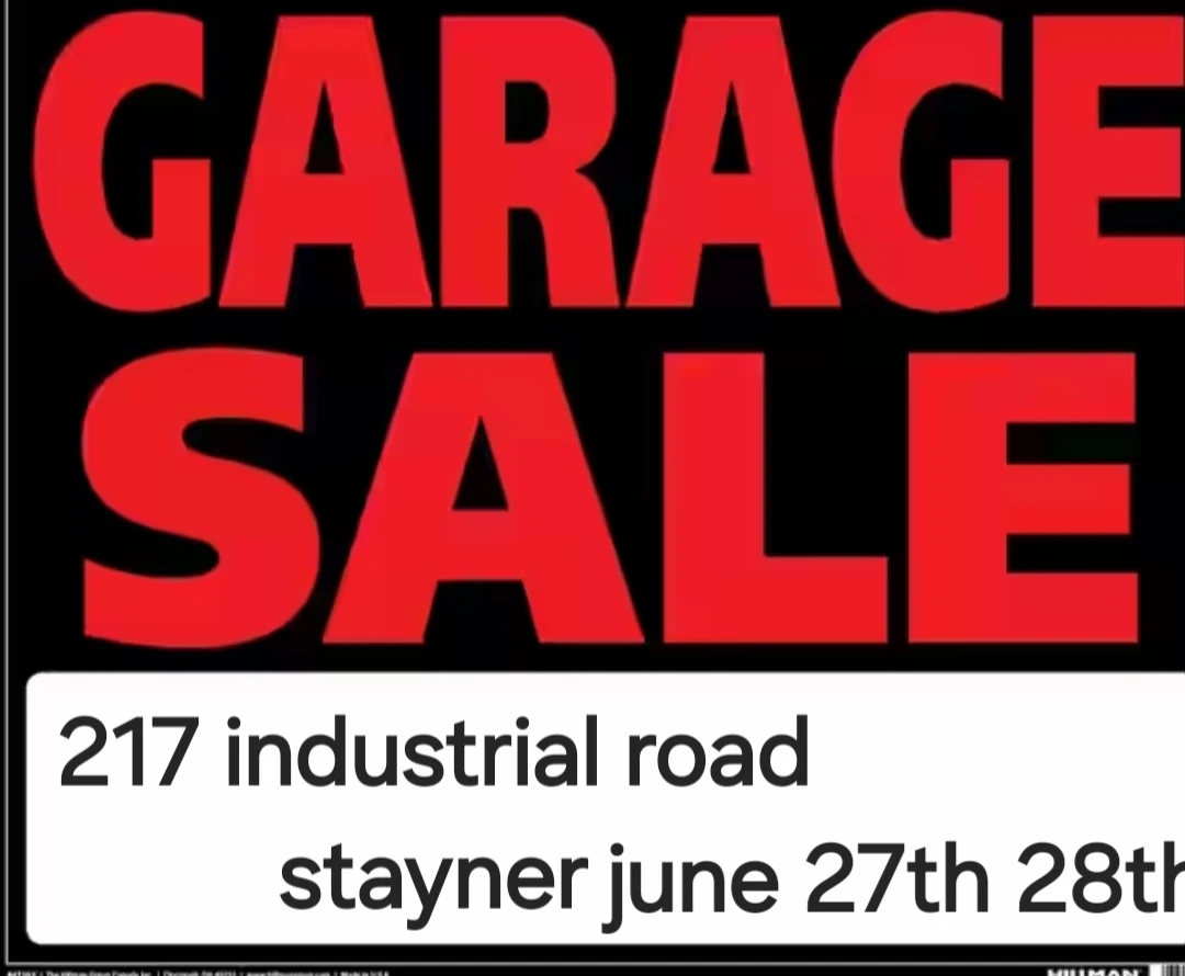 Garage sale 217 industrial road stayner ontario