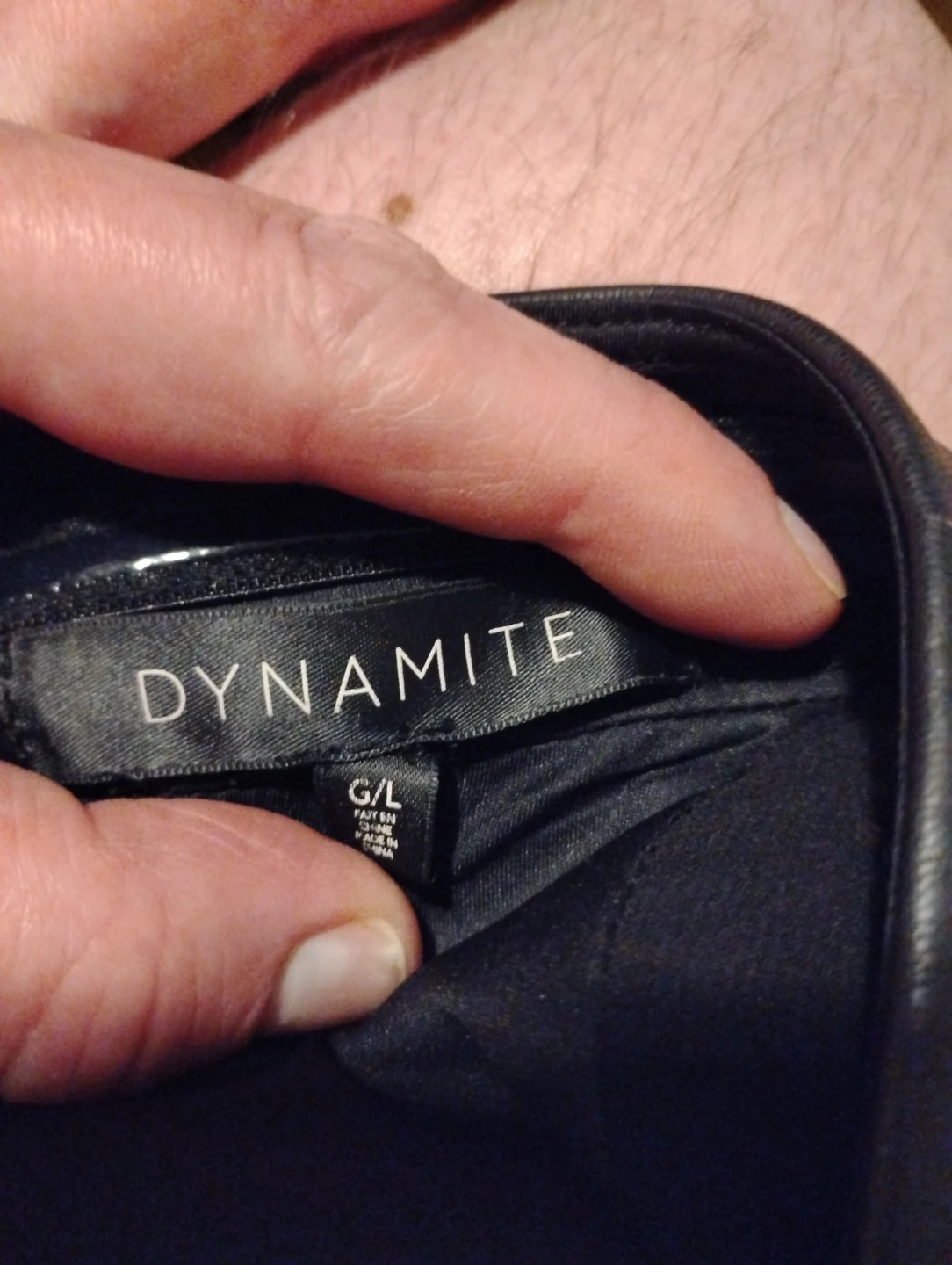 DYNAMITE Black Faux Leather Strapless Dress - photo 3
