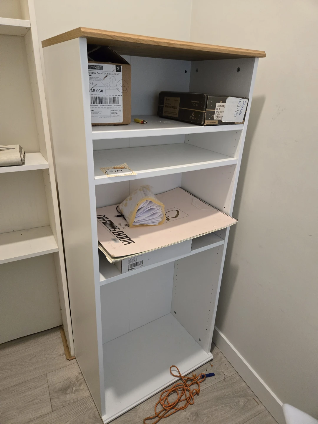 IKEA SKRUVBY Bookcase - White/Oak Effect - photo 2