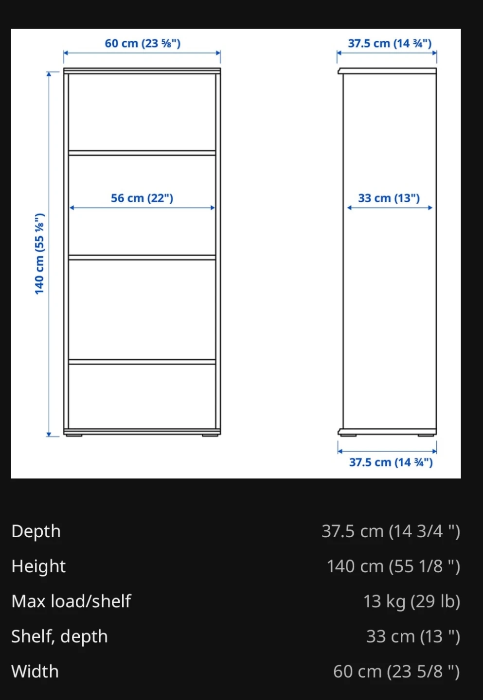 IKEA SKRUVBY Bookcase - White/Oak Effect - photo 4